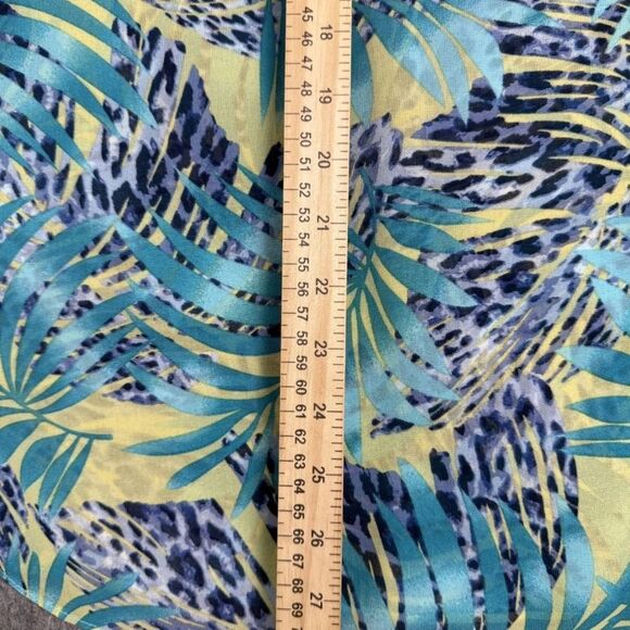 Chico's Blouse Top Women's 2 Multicolour Palm Leaf Print 100% Polyester Pullover - Picture 6 of 8